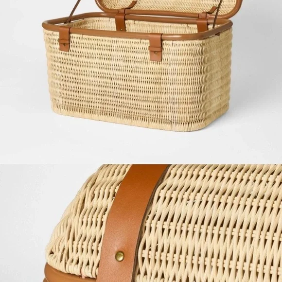 NEW Studio McGee Woven Rattan Storage Trunk
